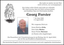 Traueranzeige Georg Forster