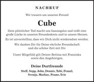 Traueranzeige Michael "Cube" Giglberger