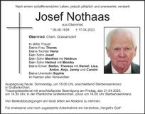 Traueranzeige Josef Nothaas