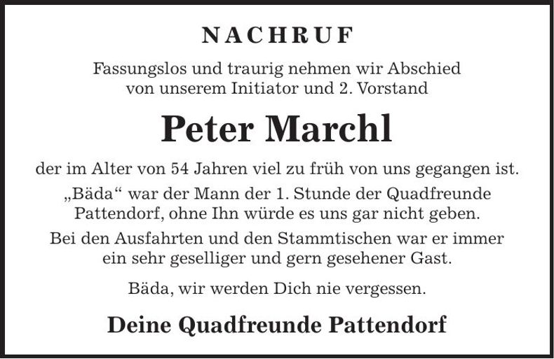 Traueranzeige Peter Marchl