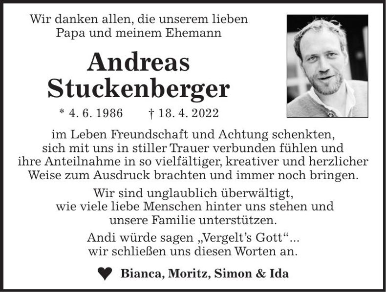 Traueranzeige Andreas Stuckenberger