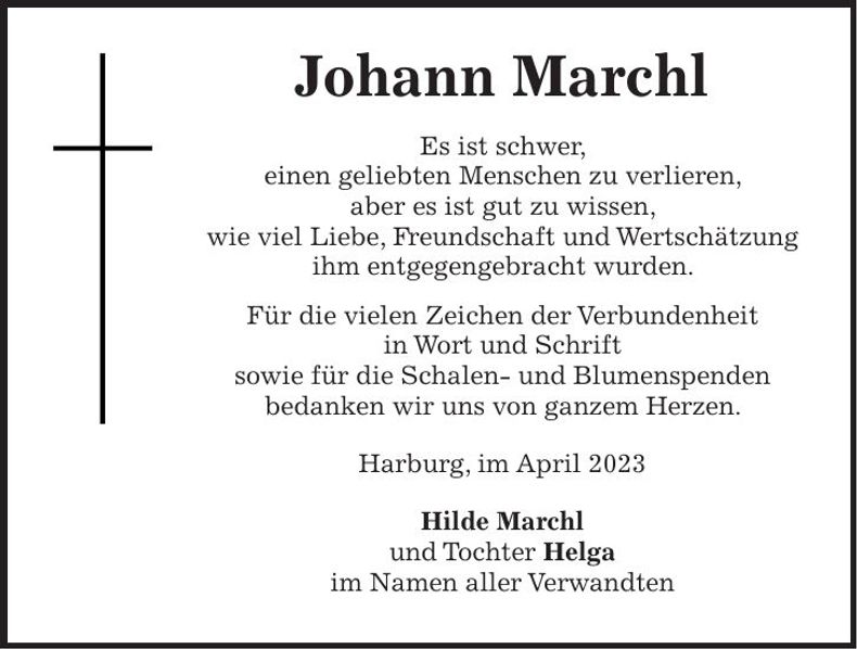 Traueranzeige Johann Marchl