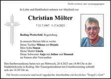 Traueranzeige Christian Mölter