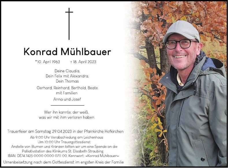 Traueranzeige Konrad Mühlbauer