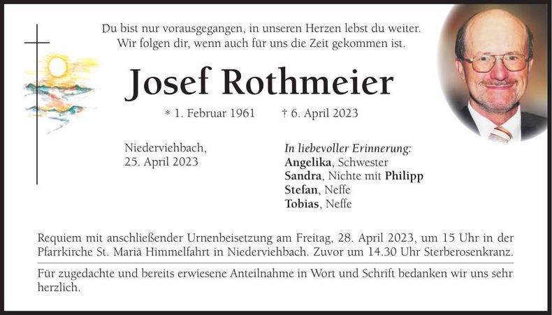 Traueranzeige Josef Rothmeier