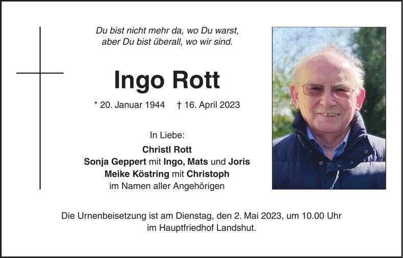 Traueranzeige Ingo Rott