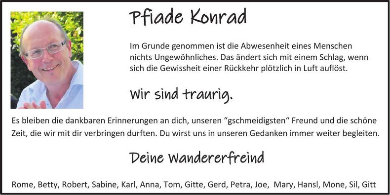 Traueranzeige Konrad Mühlbauer
