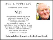 Traueranzeige Sigi Huber