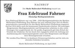 Traueranzeige Edeltraud Fahrner