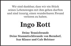 Traueranzeige Ingo Rott