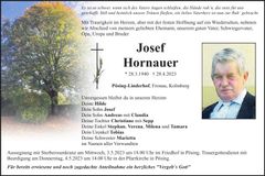 Traueranzeige Josef Hornauer