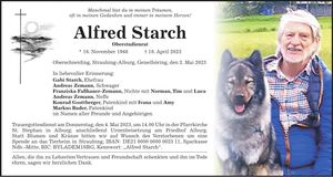 Traueranzeige Alfred Strach