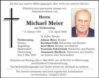 Traueranzeige Michael Meier