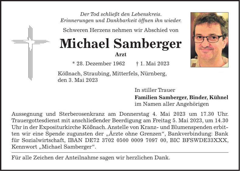Traueranzeige Michael Samberger