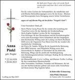 Traueranzeige Anna Pinkl