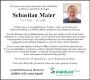 Traueranzeige Sebastian Maier