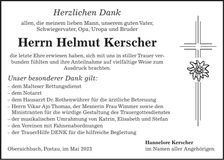 Traueranzeige Helmut Kerscher