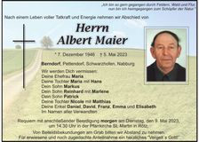 Traueranzeige Albert Maier