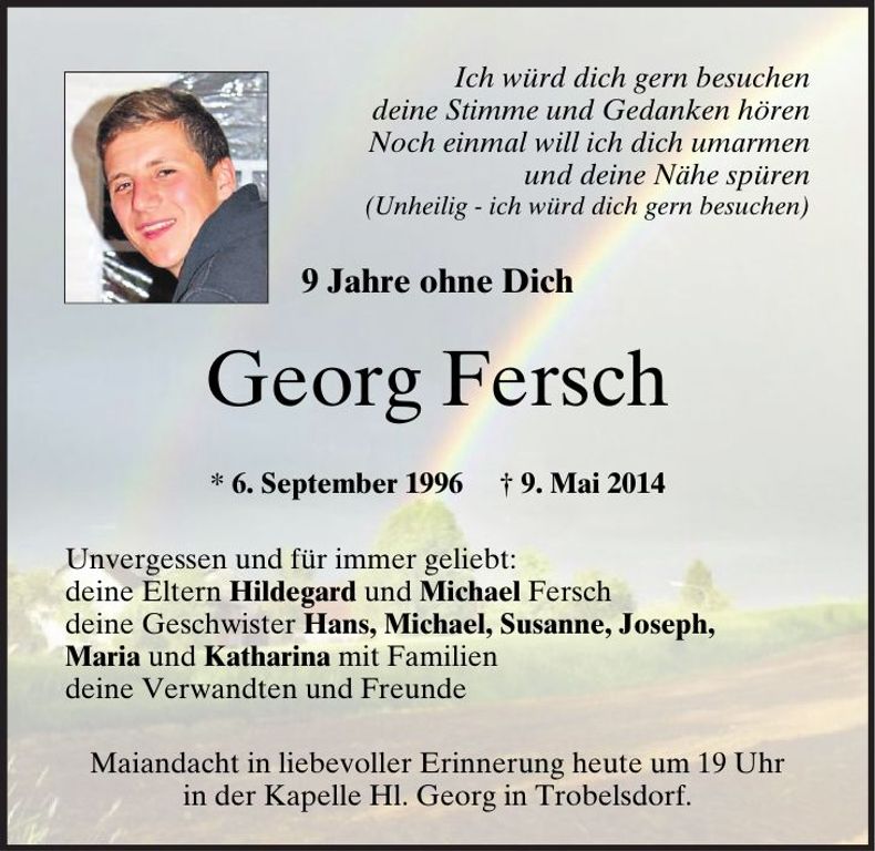 Traueranzeige Georg Fersch