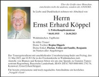 Traueranzeige Ernst Erhard Köppel