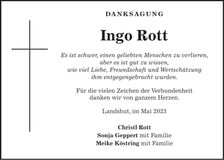 Traueranzeige Ingo Rott