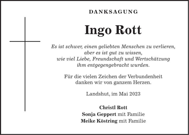 Traueranzeige Ingo Rott