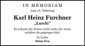 Traueranzeige Karl Heinz Furchner