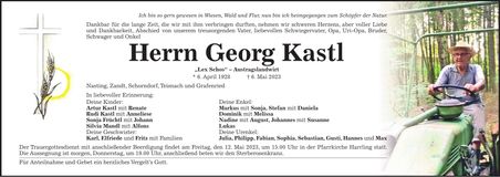 Traueranzeige Georg Kastl