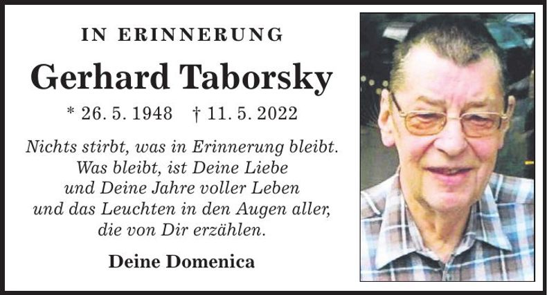 Traueranzeige Gerhard Taborsky