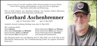 Traueranzeige Gerhard Aschenbrenner