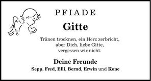Traueranzeige Brigitte Wiesmann