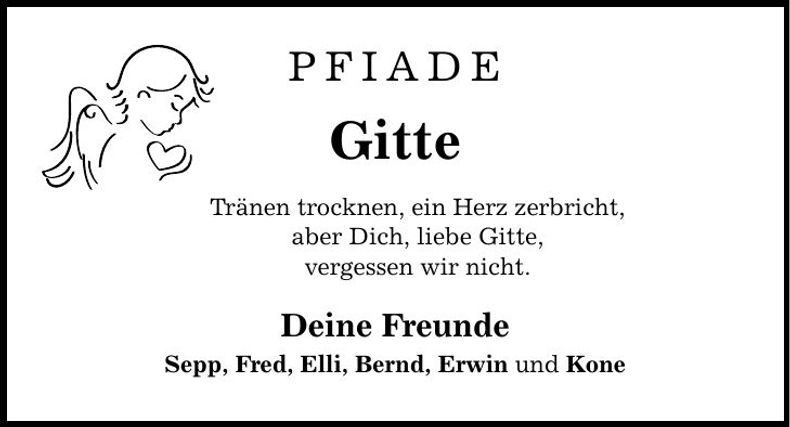 Traueranzeige Brigitte Wiesmann