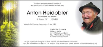 Traueranzeige Anton Heidobler