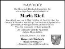 Traueranzeige Rudi Kolbeck