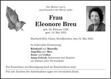 Traueranzeige Eleonore Breu