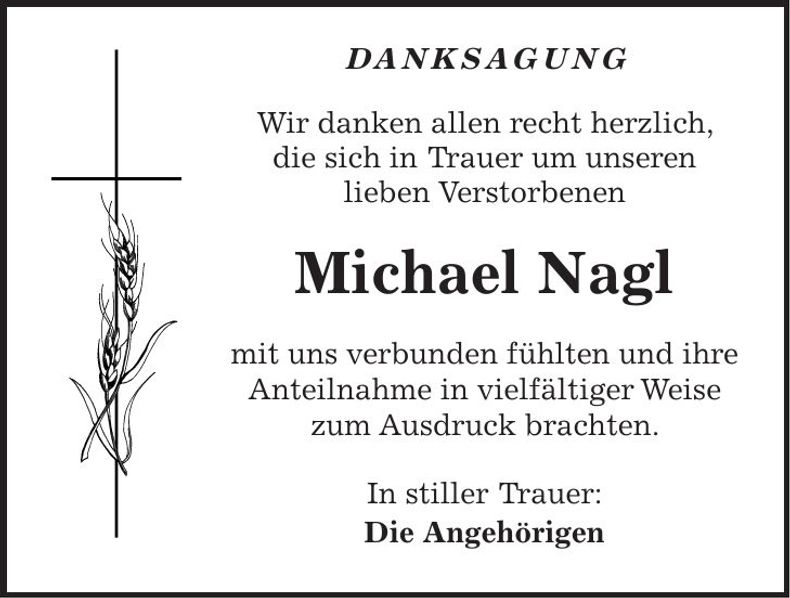 Traueranzeige Michael Nagl