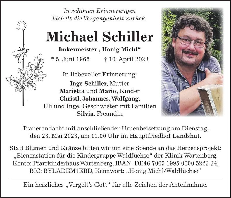 Traueranzeige Michael Schiller