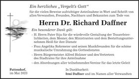 Traueranzeige Richard Dr. Daffner