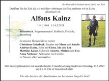 Traueranzeige Alfons Kainz