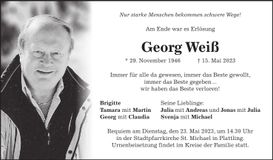 Traueranzeige Georg Weiß