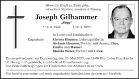 Traueranzeige Joesph Gilhammer