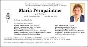 Traueranzeige Maria Pernpaintner