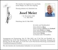 Traueranzeige Josef Meier