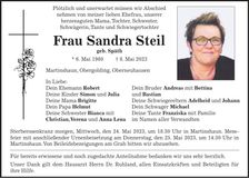 Traueranzeige Sandra Steil