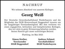 Traueranzeige Georg Weiß