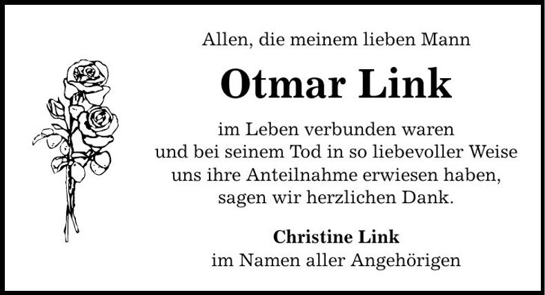Traueranzeige Otmar Link