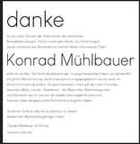 Traueranzeige Konrad Mühlbauer