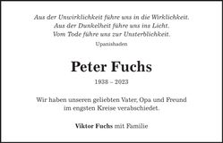 Traueranzeige Peter Fuchs
