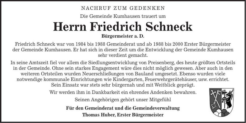 Traueranzeige Jakob Gramiller