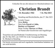 Traueranzeige Christian Brandt